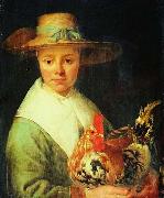 Jacob Gerritsz Cuyp, A Girl with a Rooster